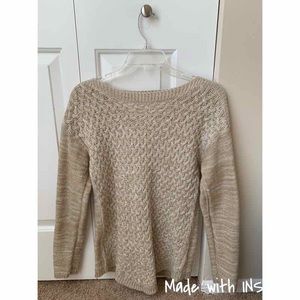 Knit tan and cream sweater